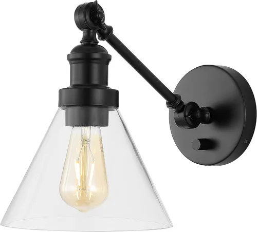 Vista 12 de JONATHAN Y Aplique de pared LED ajustable de níquel de 8 pulgadas, lámpara de pared enchufable con interruptor de atenuación, pantalla de vidrio