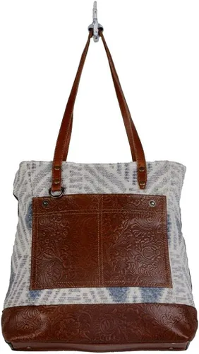 Vista 4 de Myra Bag Urbane Elegance Bolso de mano Upcrecycled Algodón y Cuero S-2812
