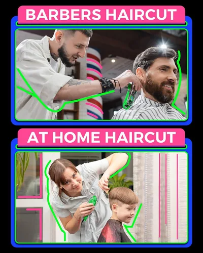 Vista 2 de GLAKER Cortapelos profesionales para hombres, juego de cortadoras y recortadoras inalámbricas, kit completo de peluquería para recortar el cabello