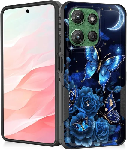 Vista 111 de Funda para Moto G Play 4G 2024, resistente de doble capa híbrida de policarbonato duro, goma suave, a prueba de golpes, funda protectora resistente