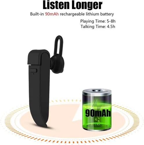 Vista 9 de Traductor de varios idiomas Bluetooth Auricular portátil de negocios 16 idiomas Traducción auricular - Negro