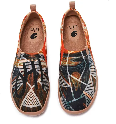 Vista 45 de UIN Zapatos de viaje para caminar para hombre, sin cordones, de lona, informales, ligeros, cómodos y modernos, diseño de perritos felices Ahhhhh