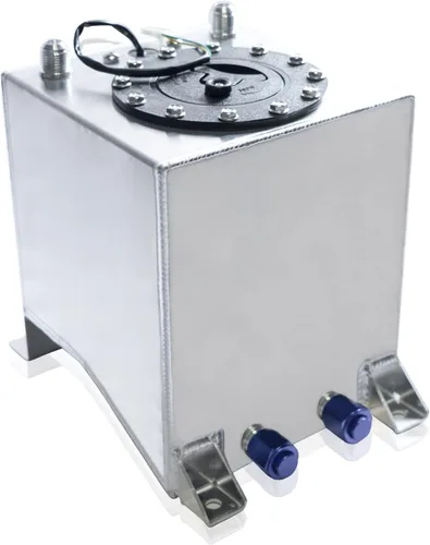 Vista 10 de Tanque universal de celda de combustible de 1 galón 4L con tapa y remitente de nivel de aluminio pulido plateado