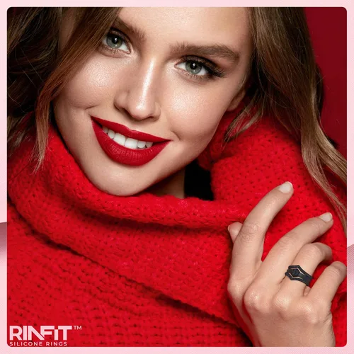 Vista 8 de Rinfit Anillos de silicona para mujer, alianzas de boda, apilables, colección Couture (alta costura)