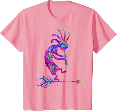 Vista 63 de Native American Kokopelli With Feather 2 - Camiseta Fan Fun, Negro, S