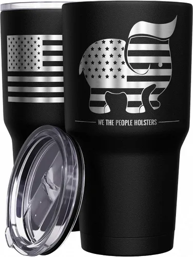 Vista 10 de We The People Holsters - Vaso térmico de 30 onzas, 0% Liberal, Negro