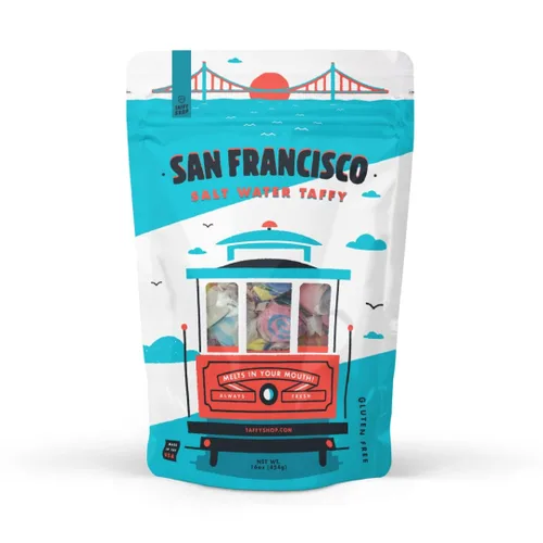 Vista 9 de Taffy Shop Boston Salt Water Taffy - Caramelo masticable suave gourmet, aperitivo dulce a granel, regalo fresco, sin gluten y kosher, 30 piezas