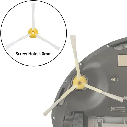 Vista 3 de Paquete de 2 cepillos laterales de 3 brazos compatibles con i-Robot Roomba 600 Series 694 692 690 680 660 665 651 650 614 y 500 Series 595 585 564