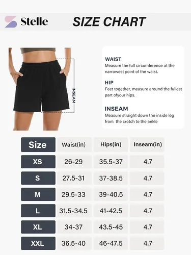 Vista 6 de Stelle Pantalones cortos de verano para mujer, cómodos, de algodón, de cintura alta, con bolsillos