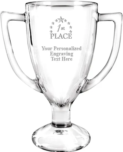 Vista 16 de Crown Awards Premio de taza de vidrio con su texto, trofeo de vidrio personalizado grabado personalizado de 7 pulgadas 38 Personalizado