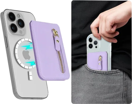 Vista 2 de Cavor Compatible con cartera Magsafe, soporte ajustable, cartera magnética para iPhone 17/16 Pro Max/14 Pro/15/14 Plus/13/12, tarjetero Magsafe