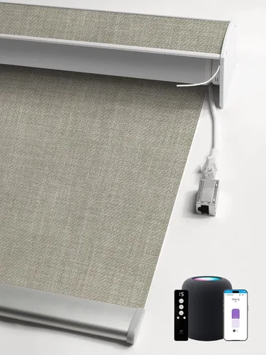 Vista 33 de SmartWings Persianas enrollables con cable duro PoE 100% opacas, muestra de tela