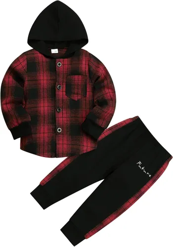 Vista 15 de Conjunto de ropa para bebés y niños pequeños, camisa con capucha y pantalones deportivos para otoño e invierno