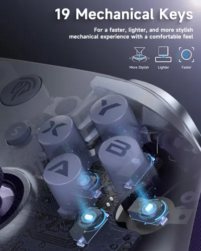 Vista 5 de EasySMX X10 Wireless PC Controller with Dual Hall Effect, Bluetooth Controller for PC/Switch/Steam/Android TV, Mobile - Include a White Swappable