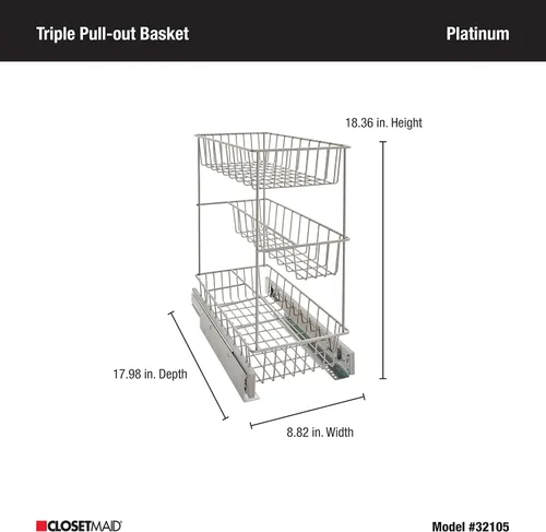 Vista 5 de ClosetMaid - Cesta para gabinete de cocina de un solo nivel, alta calidad