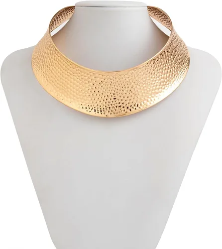Vista 4 de Collar grueso de oro con capas de abejas punk, collar de cadena con babero de moda, joyería estética para mujeres y niñas