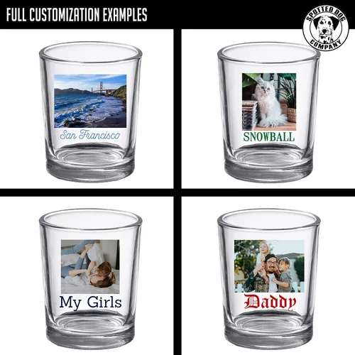 Vista 7 de Paquete de 2 vasos de chupito de 2.5 onzas, regalos para papás y madres, imágenes o imágenes personalizadas: aniversarios, regalos de fiesta