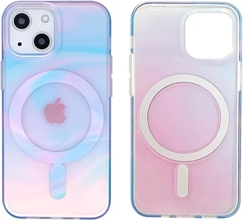Vista 6 de Funda magnética para iPhone 13 y iPhone 14 de 6.1 pulgadas, compatible con carga MagSafe de poliuretano termoplástico suave, delgada, a prueba