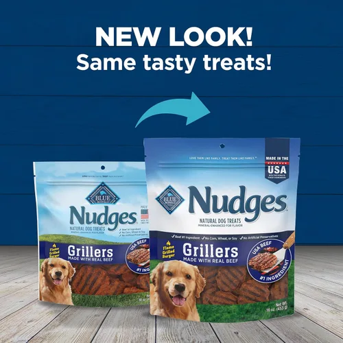 Vista 10 de Blue Buffalo Nudges Grillers - Golosinas naturales para perros, carne de res, 16 onzas, (paquete de 5)