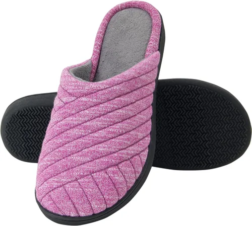 Vista 2 de Pantuflas de casa para mujer, cálidas, de espuma viscoelástica, con espalda abierta, para dormitorio, interiores, exteriores, otoño e invierno