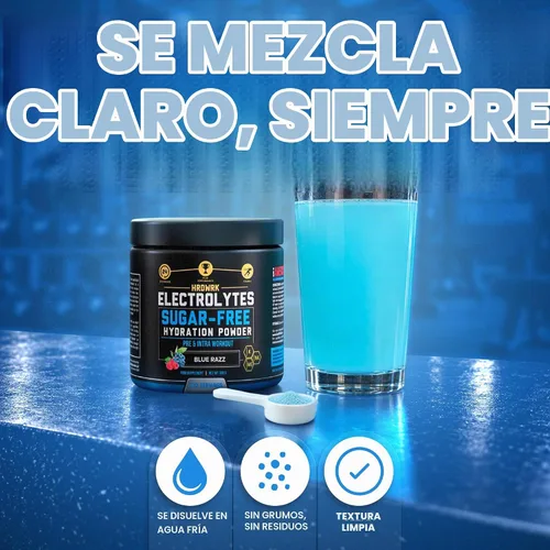 Vista 3 de MMA Nutrition HRDWRK - Electrolitos en polvo, magnesio y potasio sin azúcar