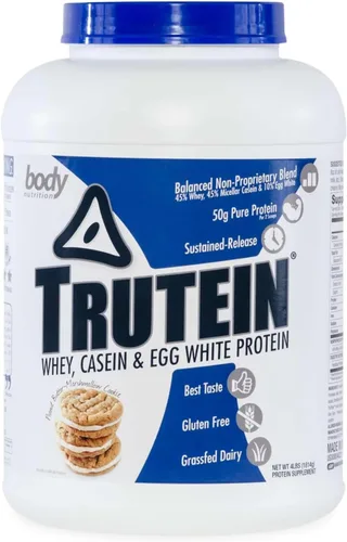 Vista 34 de Body Nutrition Trutein Polvo de Proteína Alto: 45% Suero, 45% Caseína, 10% Clara de Huevo, Sin Gluten, Bajo en Sodio, Polvo de Proteína de Suero
