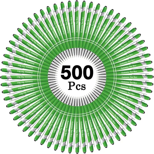 Vista 45 de Hasta 500 bolígrafos personalizados a granel con logotipo de mensaje de nombre comercial, bolígrafos grabados personalizados con lápiz óptico