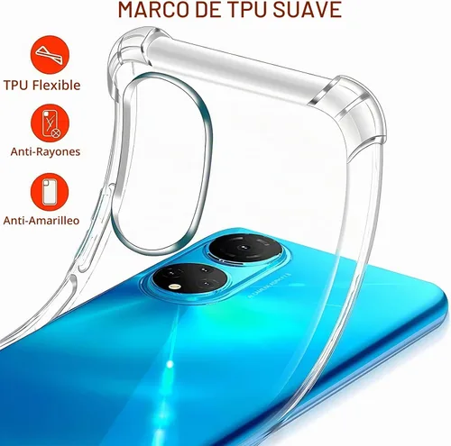 Vista 4 de USTIYA Caso para Honor X7 Clear TPU Cuatro Esquinas Cubierta Protectora Transparente Suave Funda