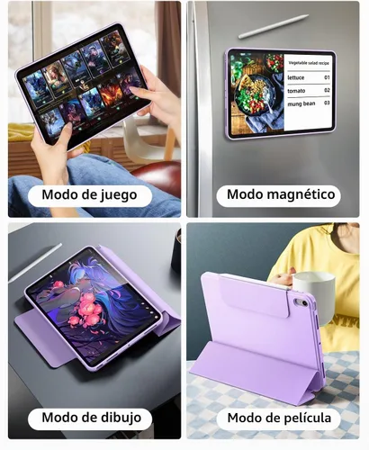 Vista 5 de Funda Marasone para iPad de 10.9 pulgadas, funda magnética para iPad Air 4/5, funda con soporte plegable desmontable y espacio para lápiz, función