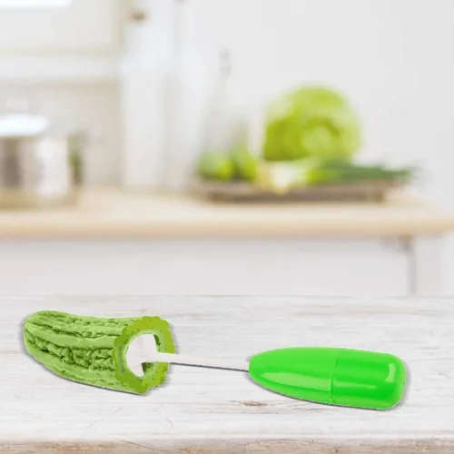 Vista 7 de Herramienta descorazonadora y cortadora de frutas, herramienta de plástico para quitar núcleos de frutas con mango antideslizante, descorazonador