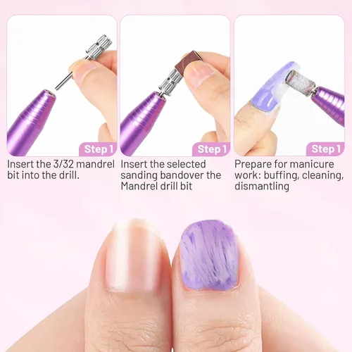 Vista 5 de Efile - Bandas de lijado pequeñas para taladro de uñas, brocas de lijado para manicura profesional de uñas, pedicura, gruesas, medianas, finas