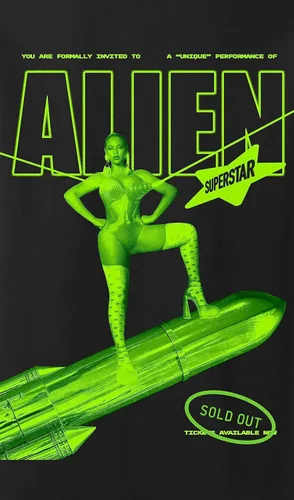 Vista 4 de Beyoncé Camiseta oficial de Renaissance World Tour Merch Alien Superstar