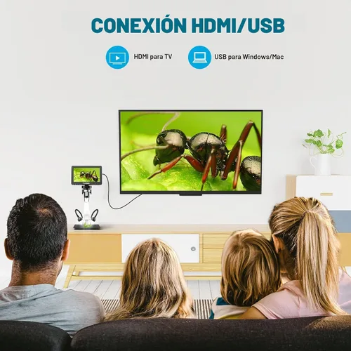 Vista 2 de Microscopio de moneda HDMI, 7" lupa de moneda IPS, microscopio que suelda