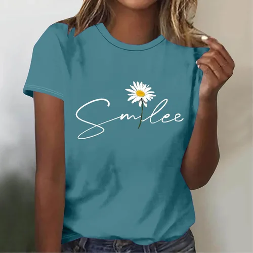 Vista 35 de Camiseta con estampado de animales para mujer, camiseta de libélula divertida, linda camiseta de manga corta, blusa de primavera 2023, camisas