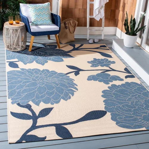 Vista 29 de SAFAVIEH Courtyard Collection CY7321 - Alfombra decorativa para interiores y exteriores, impermeable, fácil de limpiar, 2 pies 3 pulgadas x 6 pies 7