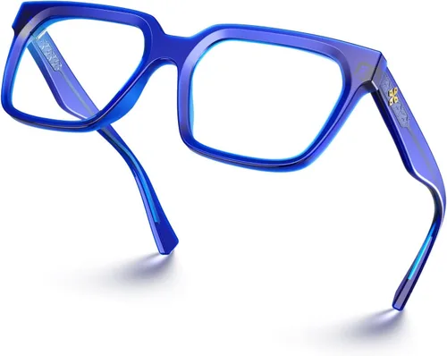 Vista 36 de VISOONE Chunky Rectangle Oversized Blue Light Blocking Computer Glasses Clear Lenses Cute Fake Large Frame Preppy Stylish Designer Fashion Screen