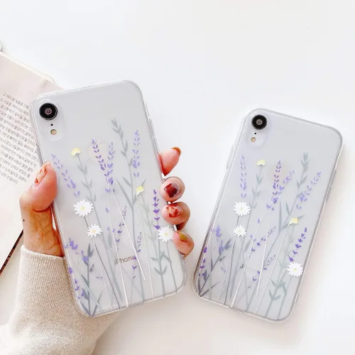 Vista 2 de Funda compatible con iPhone XR para niñas y mujeres, elegante funda de protección de gel de goma TPU transparente suave y transparente para iPhone