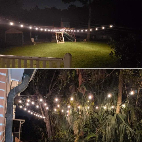 Vista 7 de YQL Kit colgante de luces de cadena para exteriores 304, cable de alambre