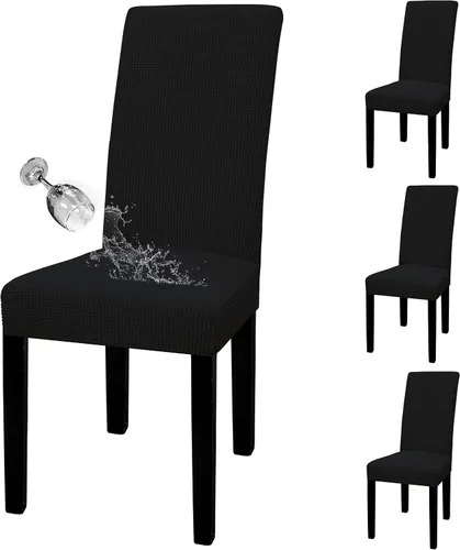 Vista 72 de Easy-Going - Juego de 2 fundas para sillas de comedor 100% impermeables, de tela Jacquard elástica, fundas protectoras removibles y lavables