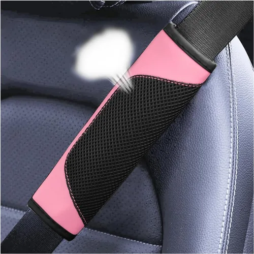 Vista 13 de BESULEN - Fundas para cinturón de seguridad de coche, juego de 2 protectores de correa de hombro de malla de cuero universal, almohadilla de arnés
