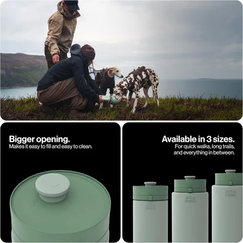 Vista 6 de SÄKER Botella de Agua Portátil para Perros, Botella de Agua Plegable para Perros Perfecta para Caminar, Senderismo y al Aire Libre Funciona como