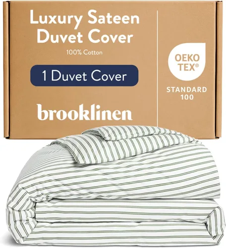 Vista 8 de Brooklinen Funda de edredón de satén de lujo de calidad hotelera, tamaño Abismo