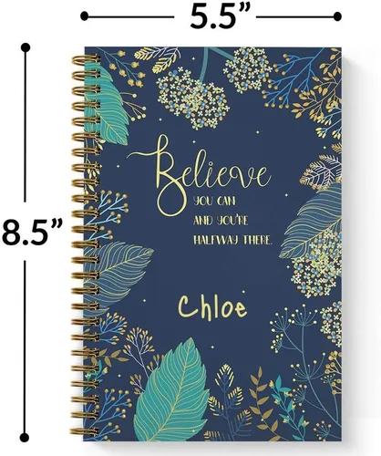 Vista 4 de Believe You Can - Planificador y organizador personalizado de tapa dura mensual y semanal, 1 año completo, enero-diciembre con fecha u opción sin