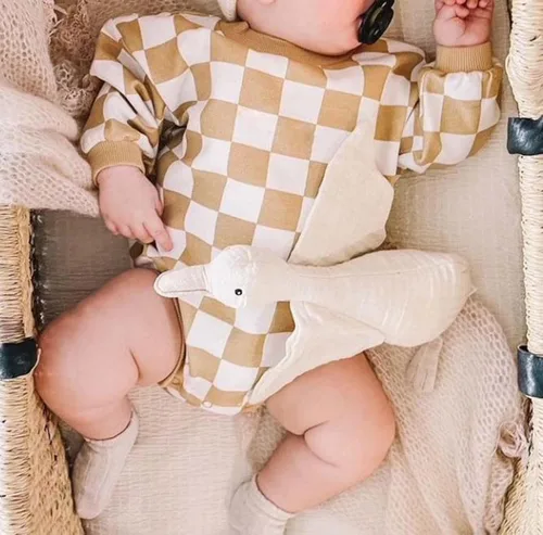 Vista 36 de Karuedoo Sudadera a cuadros para bebé niño y niña, mameluco de gran tamaño, manga larga, con burbujas, ropa neutra para otoño