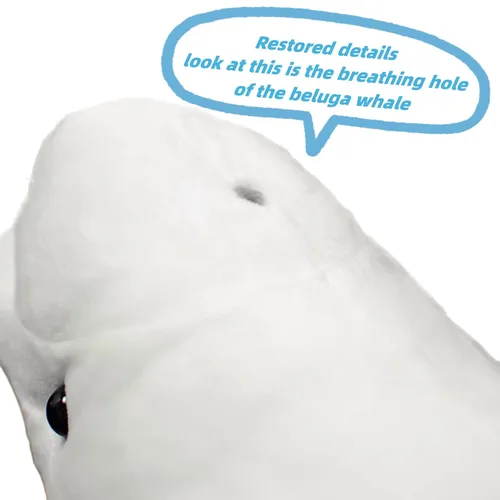 Vista 7 de FRANKIEZHOU Beluga - Peluche de ballena, juguete suave realista de 15.7 pulgadas, animal de peluche de criatura marina, juguetes de peluche, regalos