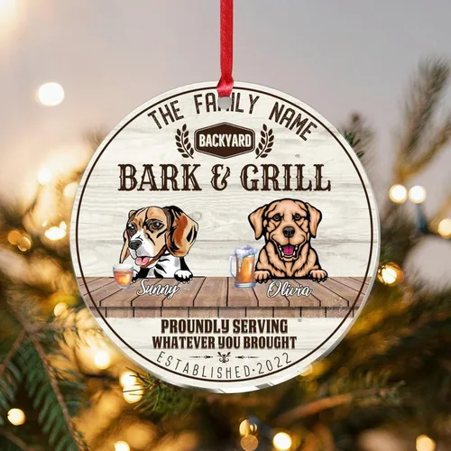 Vista 13 de SILYHEART Christmas Acrylic Ornaments Beagle Dog & Shikoku Dog Christmas Souvenirs Custom Family Dog Name Vintage Dog Home Christmas Memorial Gifts
