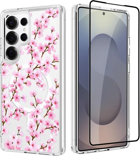 Vista 10 de OOK Funda para iPhone 17 Pro compatible con Magsafe, con protector de pantalla, elegante lazo estético, delgado, transparente, magnético, a prueba