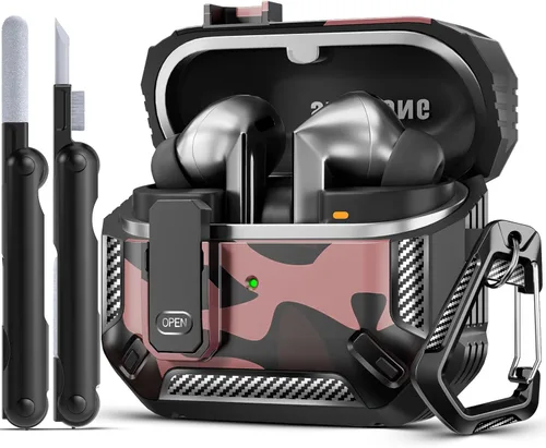 Vista 24 de Lock Fit Diseñado para Samsung Galaxy Buds3 FE (2025) / Buds3 Pro (2024) / Funda Buds 3 (2024), con kit de limpieza Cuerpo completo Resistente a