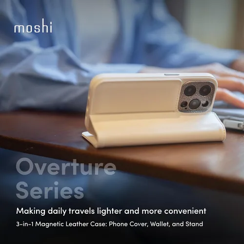 Vista 2 de Moshi Overture para iPhone 15 (magsafe) - Blanco