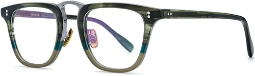 Vista 12 de HEPIDEM Marco de gafas de acetato para mujer, gafas cuadradas vintage para hombre, gafas ópticas